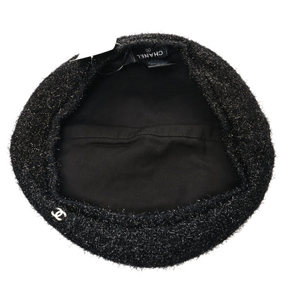 Chanel Cotton Metallic CC Beret M Black 6 of 7