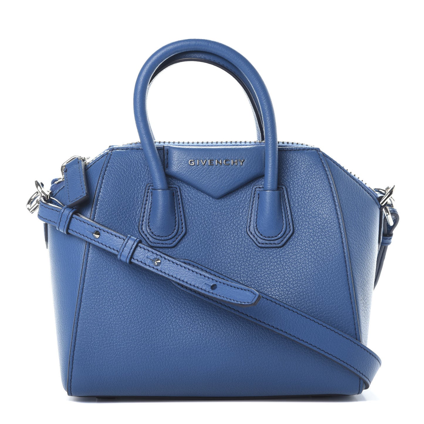 Sugar Goatskin Mini Antigona Indigo Blue