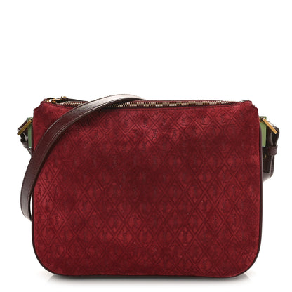 Saint Laurent Suede All-Over Monogram Crossbody Burgundy 1 of 8