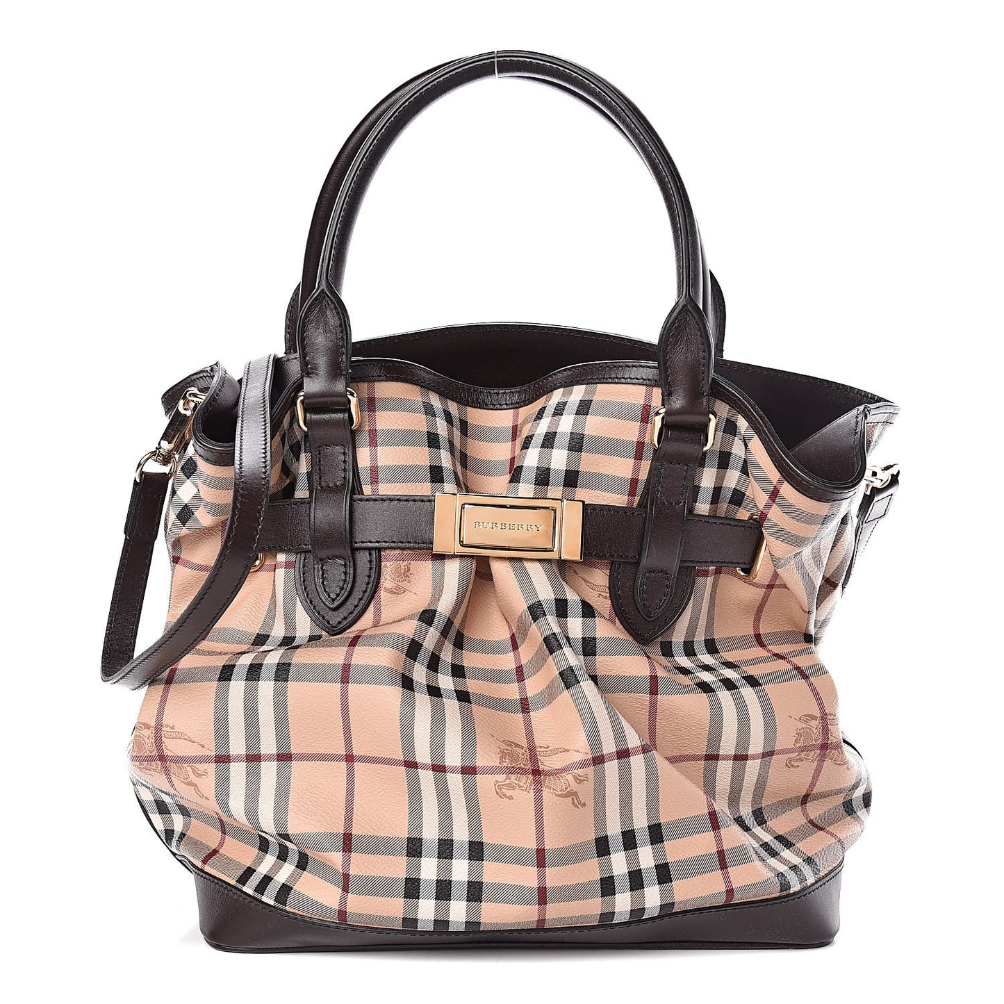 Haymarket Check Medium Golderton Tote Chocolate