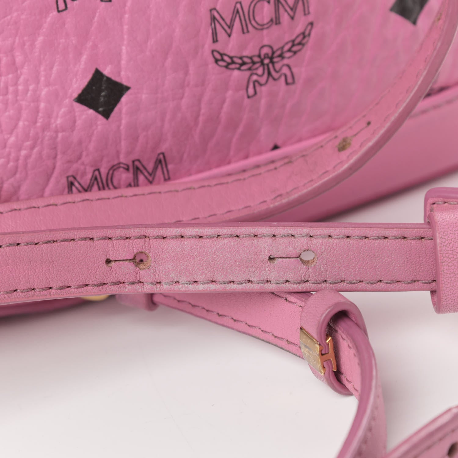 MCM Visetos Side Stud X-Mini Stark Bebe Boo Backpack Pink 5 of 5