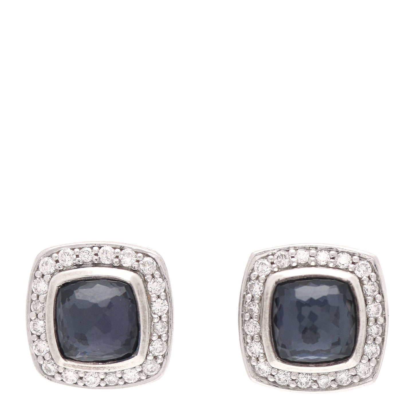 Sterling Silver Diamond Black Orchid 7mm Petite Albion Earrings