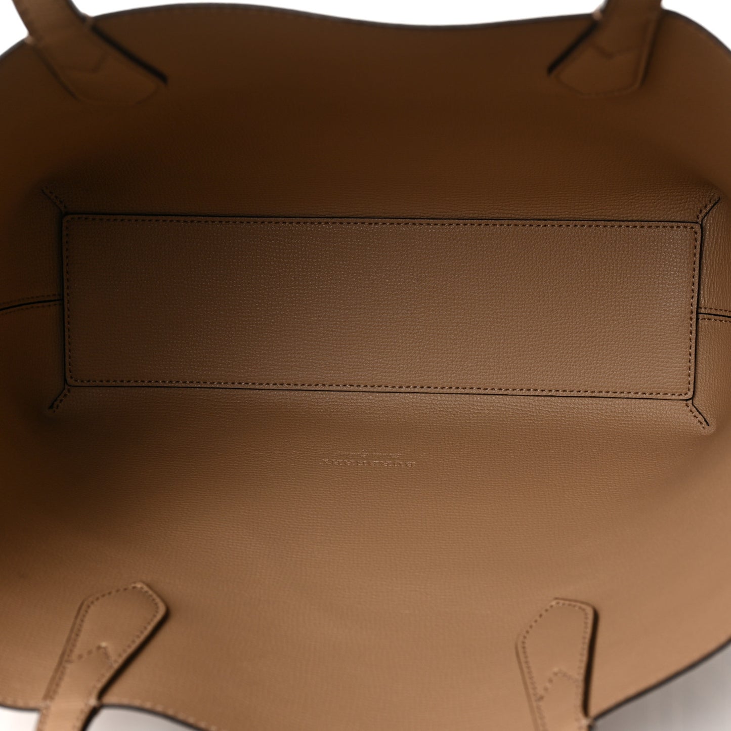 Grainy Calfskin Haymarket Check Small Reversible Tote Mid Camel
