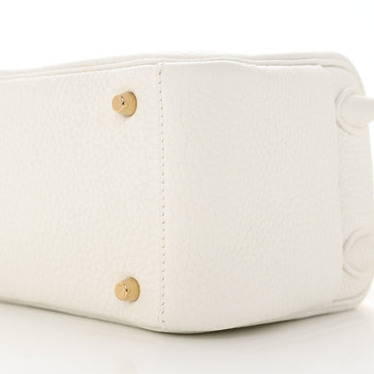 Hermes Taurillon Clemence Mini Lindy 20 New White 10 of 11