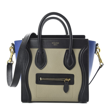 Celine Elephant Calfskin Nano Tri-Color Luggage Beige 1 of 9