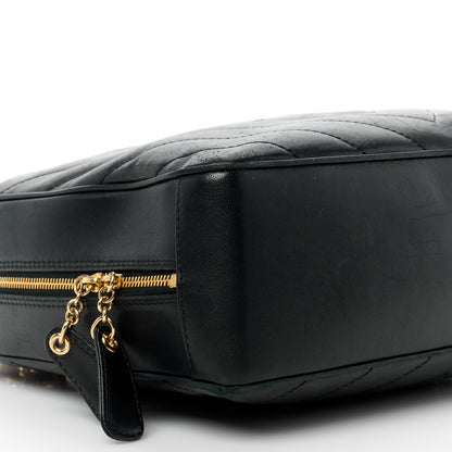 Chanel Lambskin Chevron Quilted Camera Case Black 12 of 15