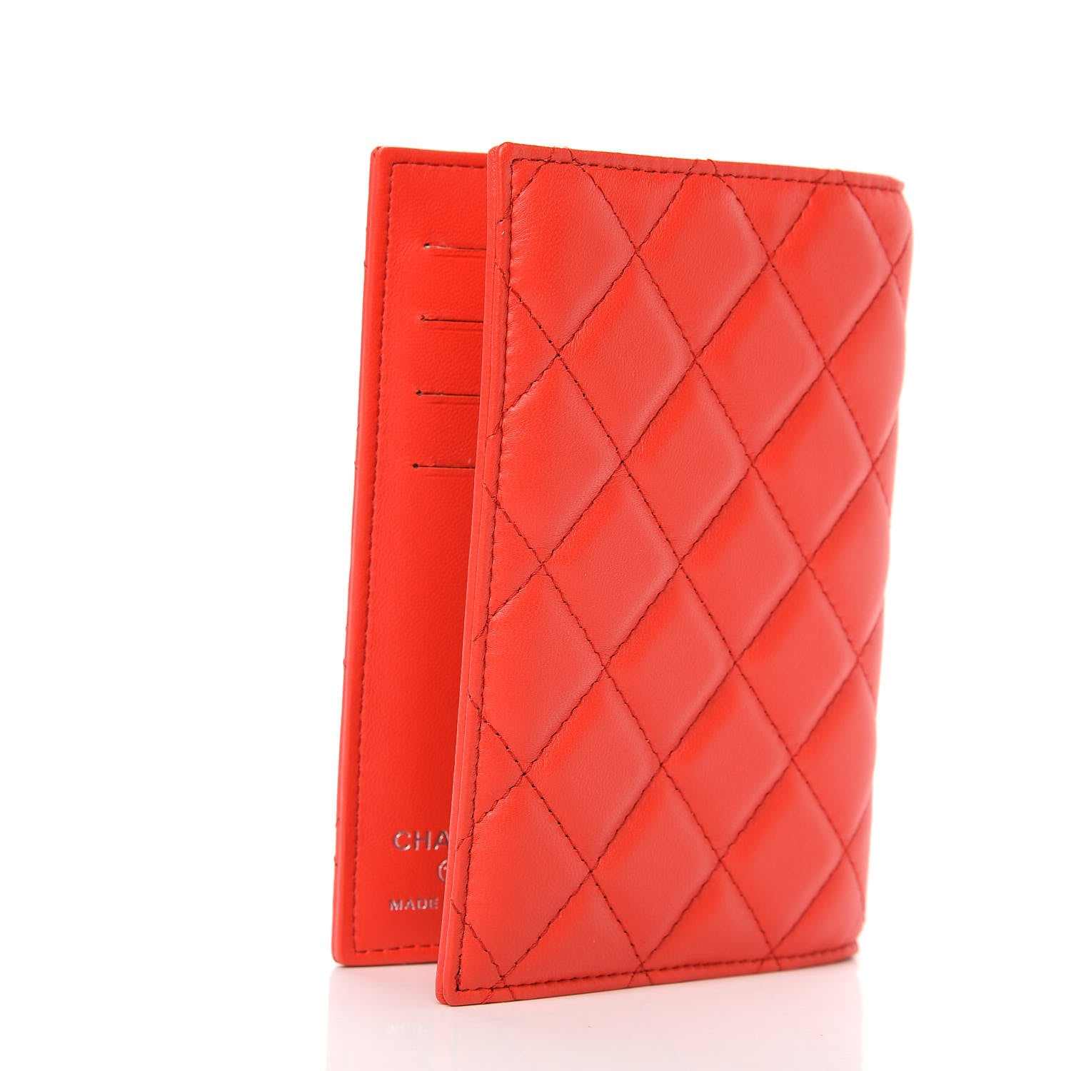 Chanel Lambskin Quilted Passport Holder Red 3 of 8
