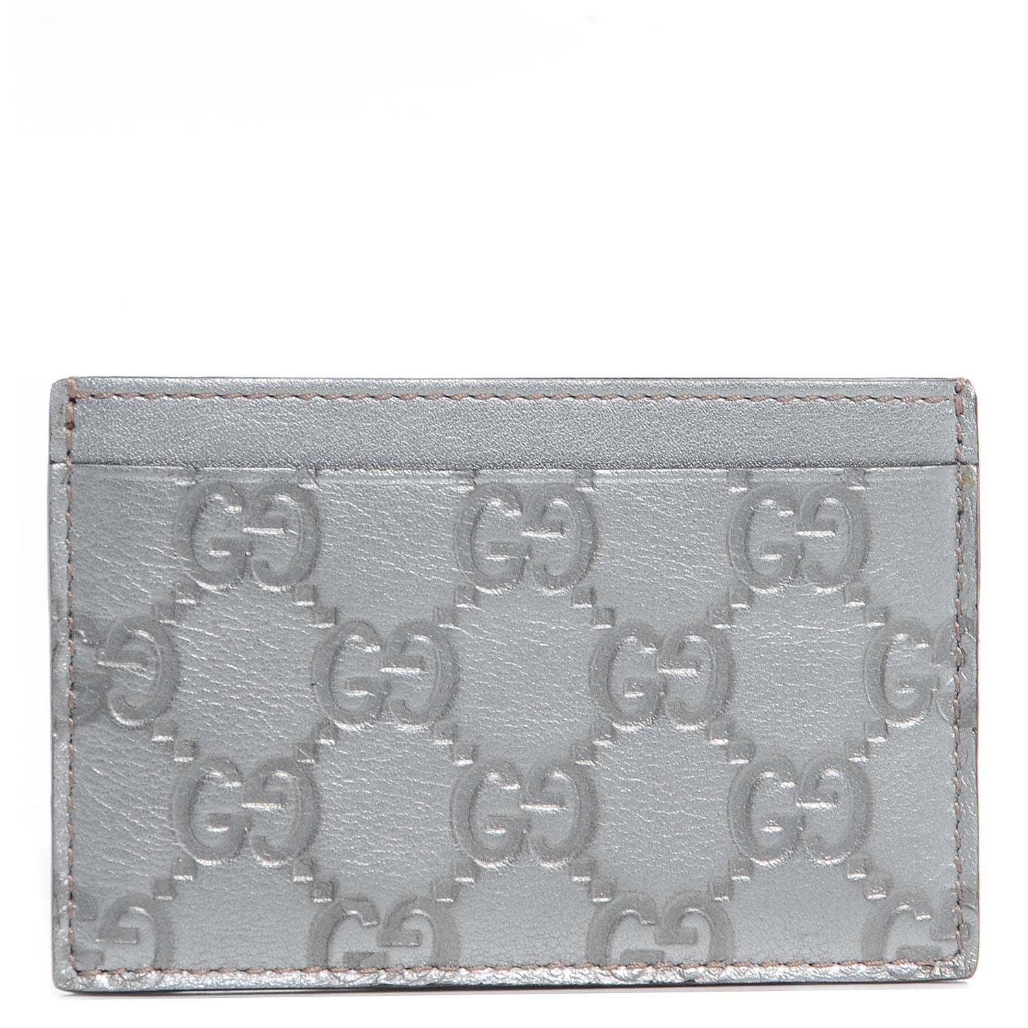 Gucci Guccissima Card Holder Silver 1 of 6