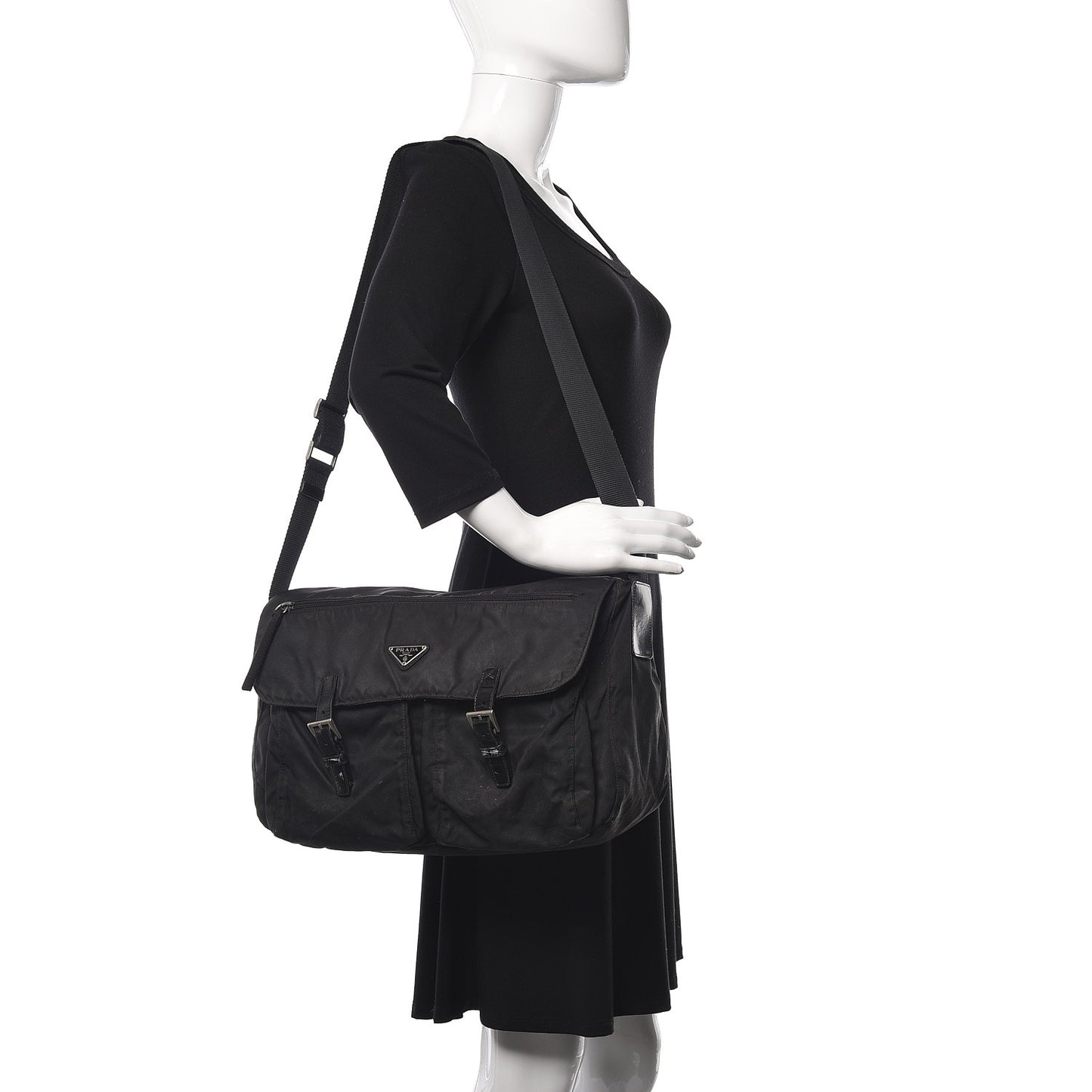 Tessuto Nylon Messenger Bag Black