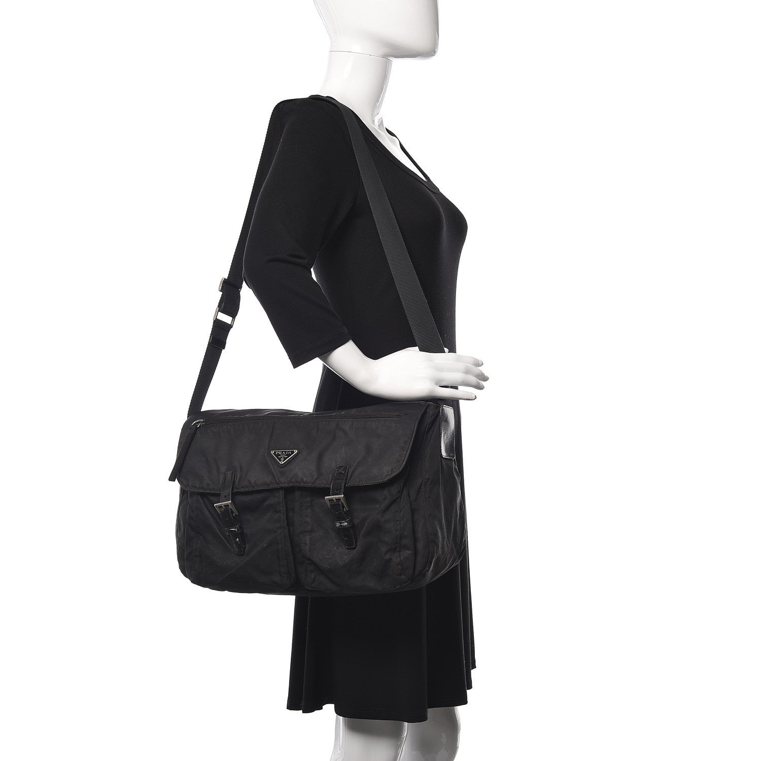 Prada Tessuto Nylon Messenger Bag Black 2 of 22