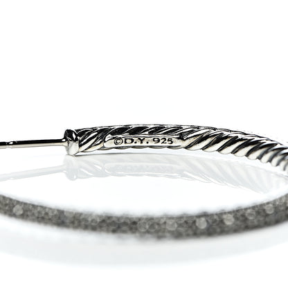 David Yurman Sterling Silver Black Diamond 42mm Large Midnight Melange Hoop Earrings 4 of 4