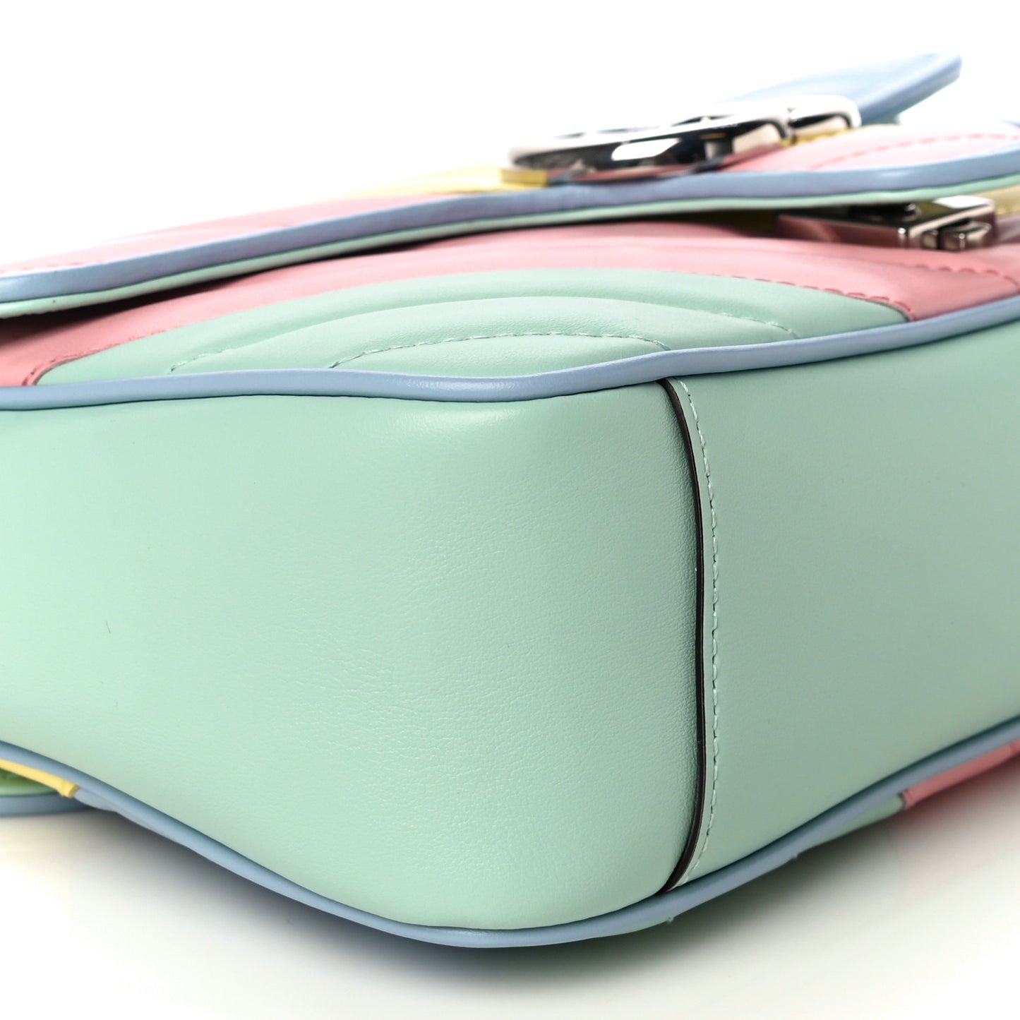 Calfskin Matelasse Diagonal Small GG Marmont Shoulder Bag Multicolor Pastel