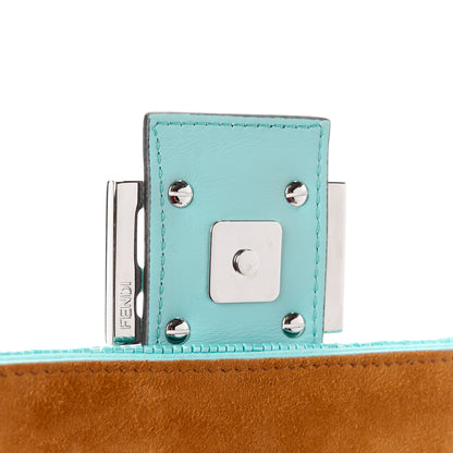 Fendi Rolling Stone Vitello Seta Bead Embroidered Re-Edition Baguette Spring Turquoise 8 of 12