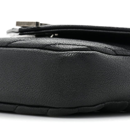Saint Laurent Sheepskin Matelasse Chevron Monogram Mini College Bag Black 8 of 10