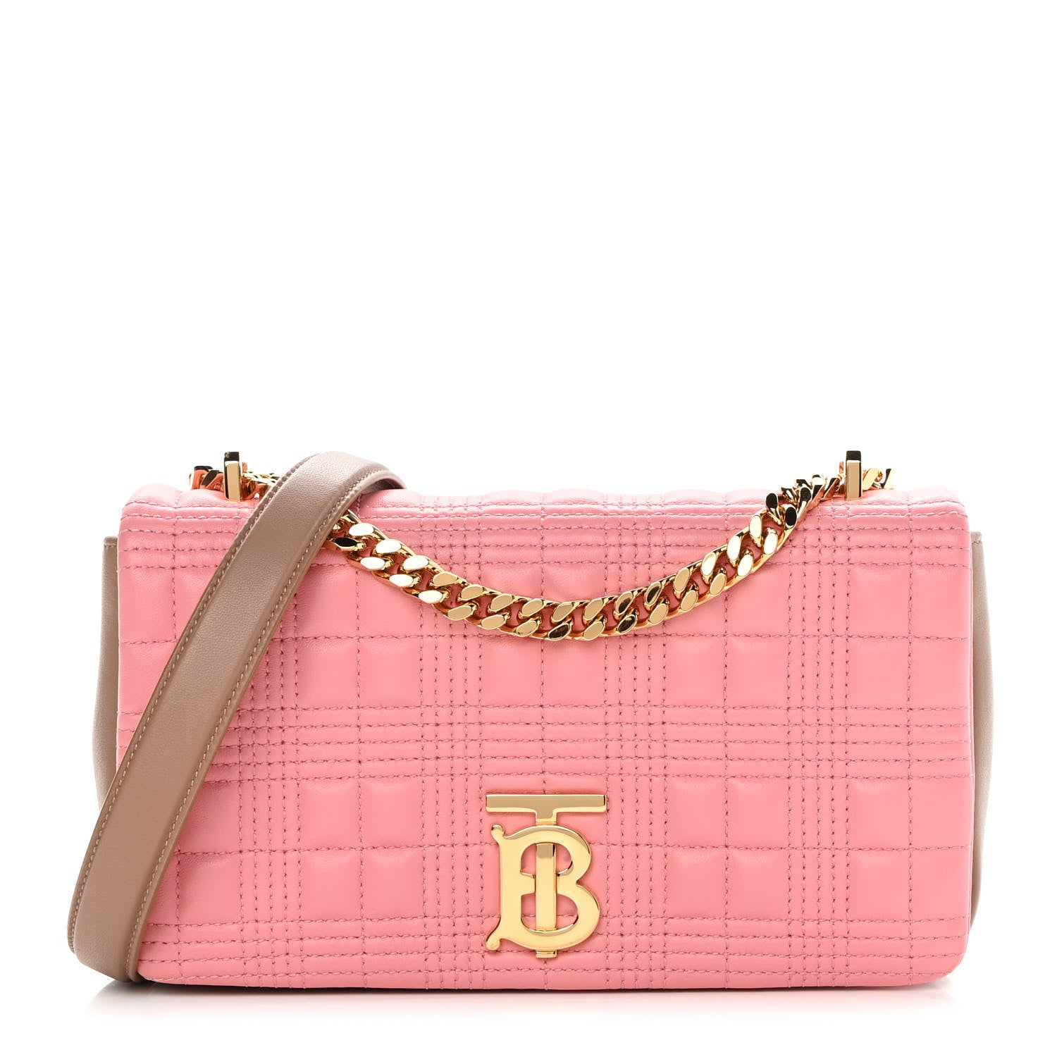 Burberry Lambskin Quilted Small Lola Bag Peony Camel 1 of 11