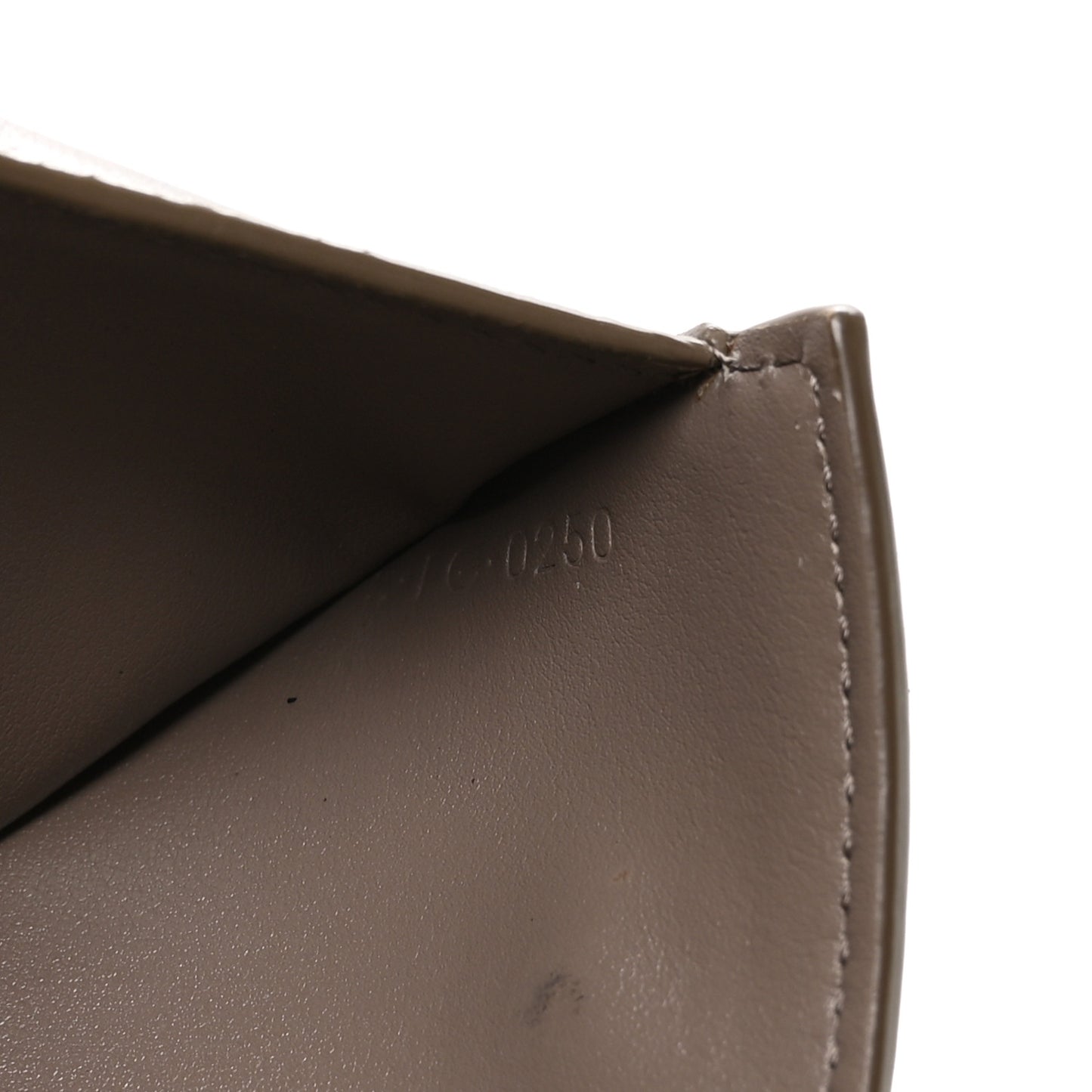 Grained Calfskin Small Tri-Fold Wallet Pebble