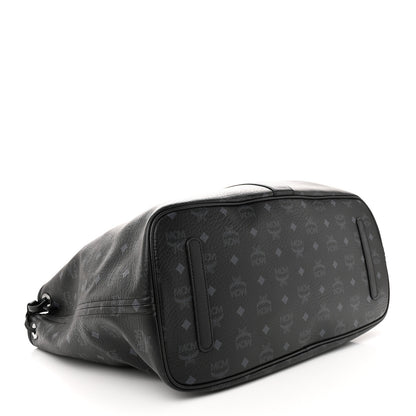 MCM Visetos Large Liz Reversible Shopper Tote Black 4 of 10