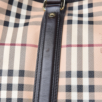 Burberry Haymarket Check Jameson Tote Chocolate 14 of 17