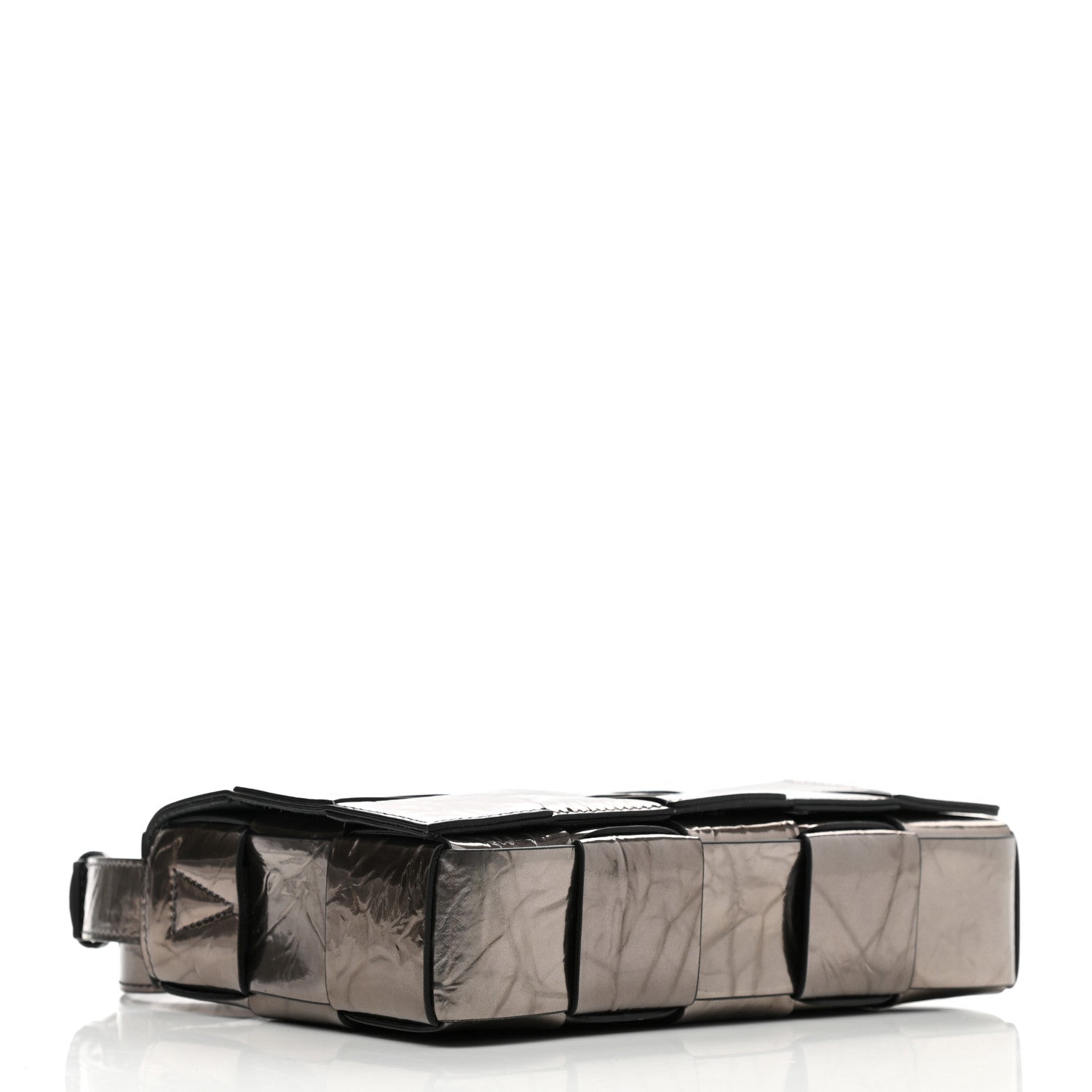 Bottega Veneta Metallic Crushed Calfskin Maxi Intrecciato Cassette Crossbody Bag Anchor 4 of 11