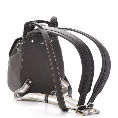 Christian Dior Grained Calfskin Mini Saddle Backpack Grey 2 of 9