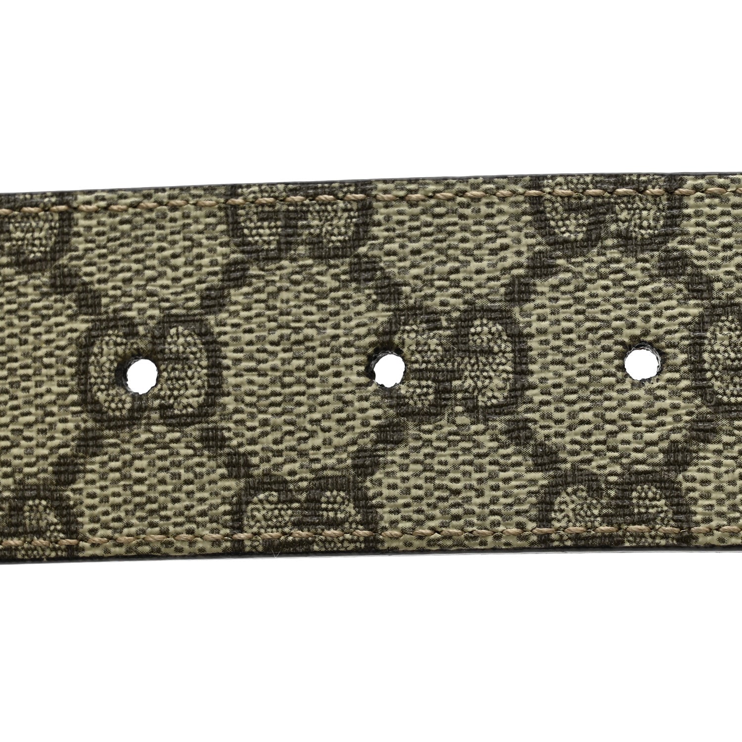 Gucci GG Supreme Monogram Plutone Calfskin Double G Reversible 37mm Belt 95 38 Beige Ebony New Cherry Red 4 of 5