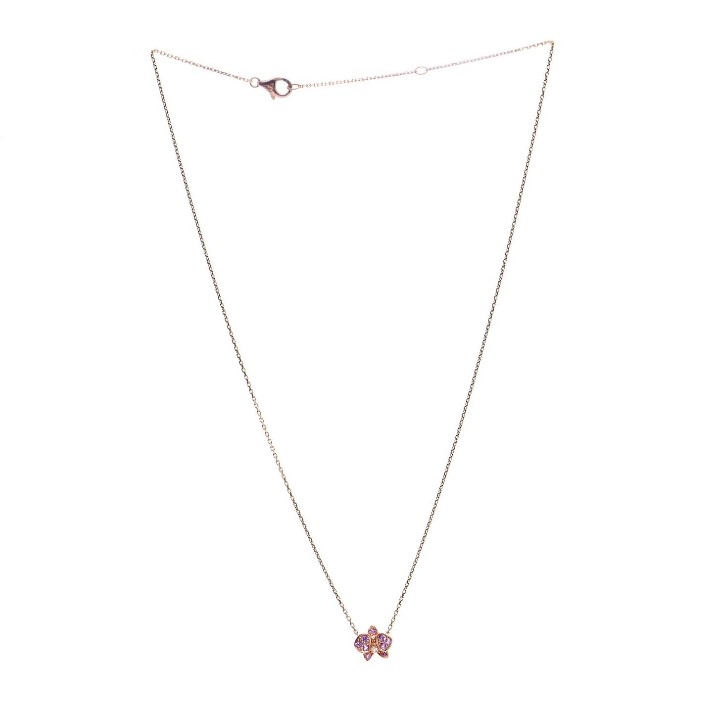 18K Pink Gold Pink Sapphire Diamond Caresse D'Orchidees Par Cartier Necklace