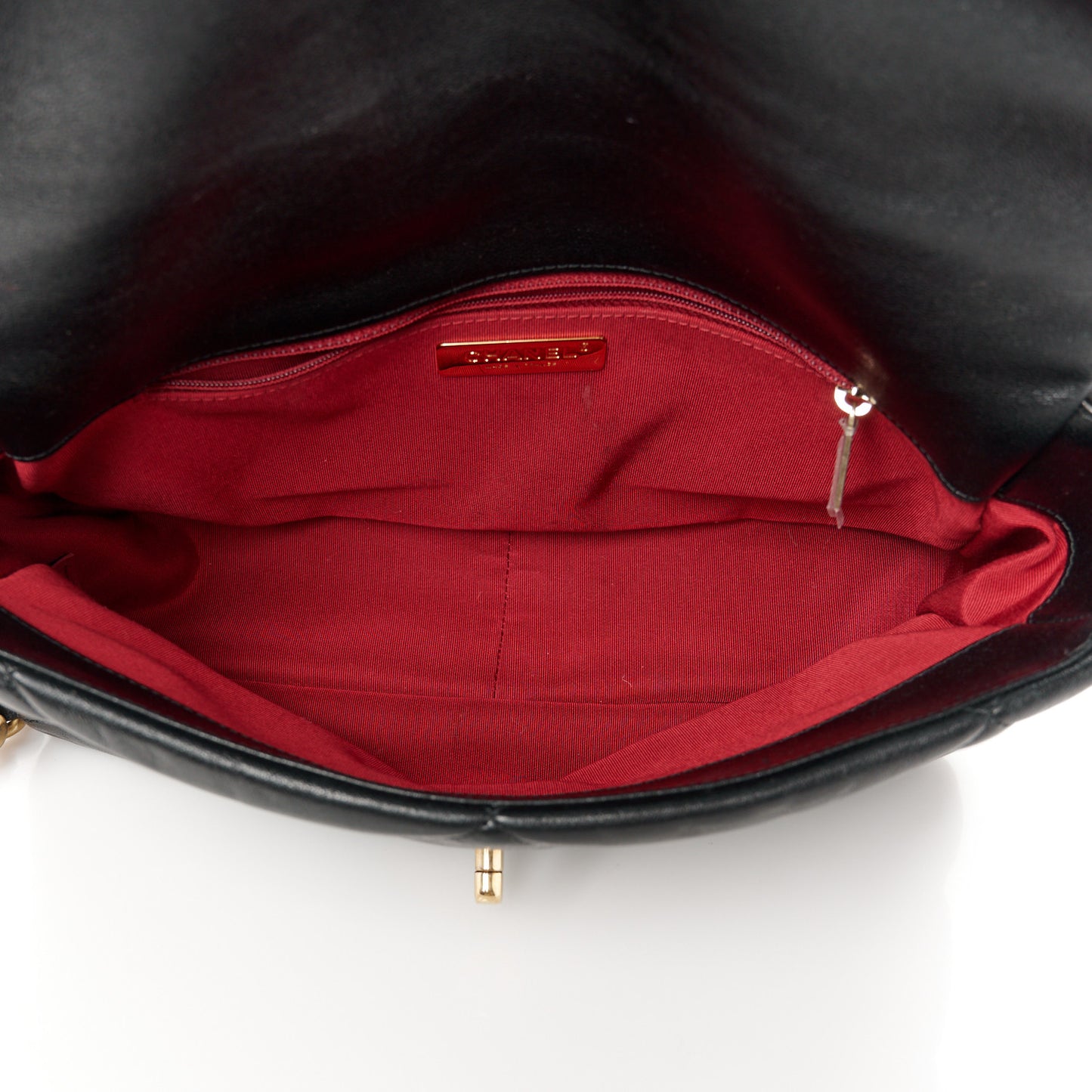Lambskin Quilted Large Chanel 19 Flap Black