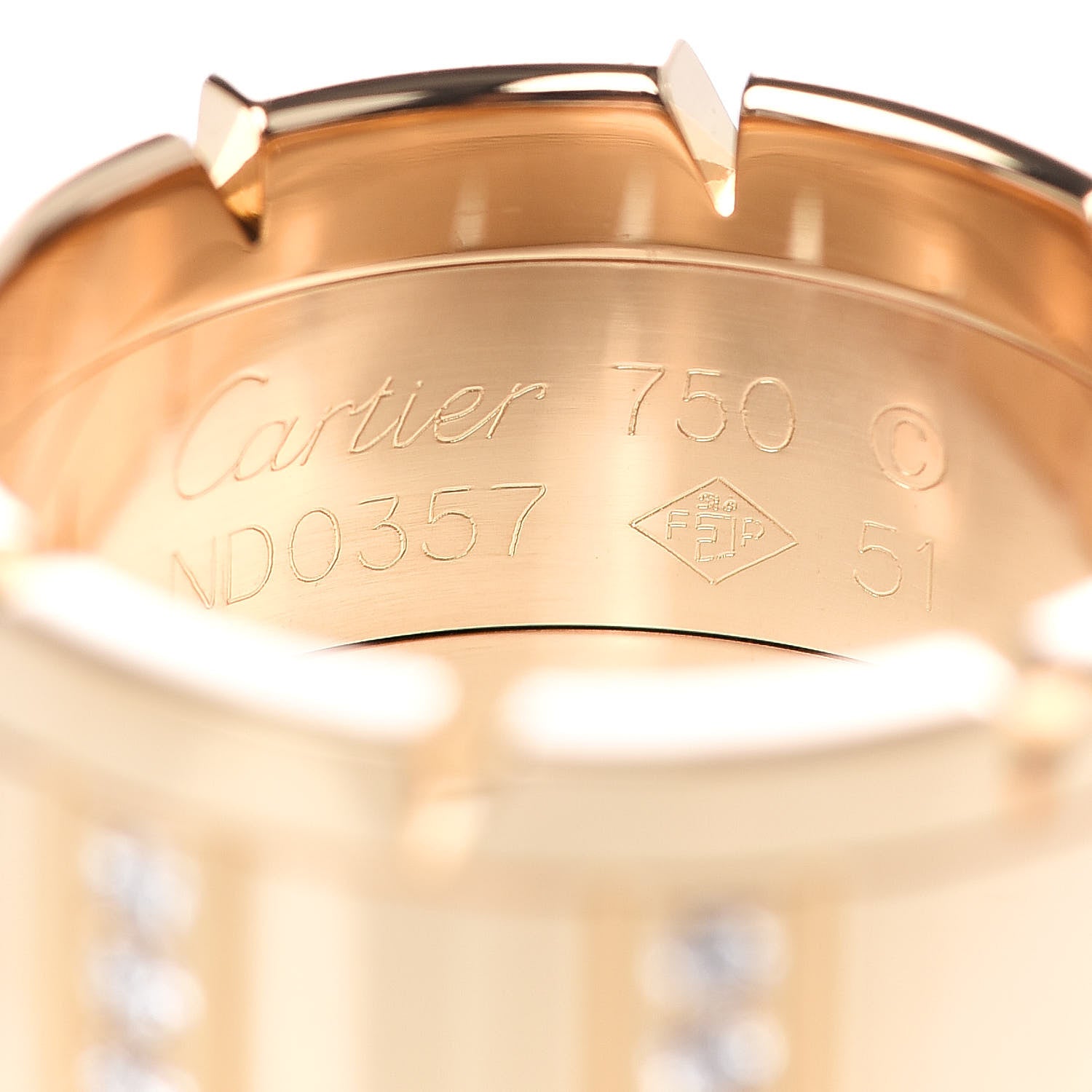 Cartier 18K Yellow Gold Diamond Tank Francaise Ring 51 5.75 4 of 4