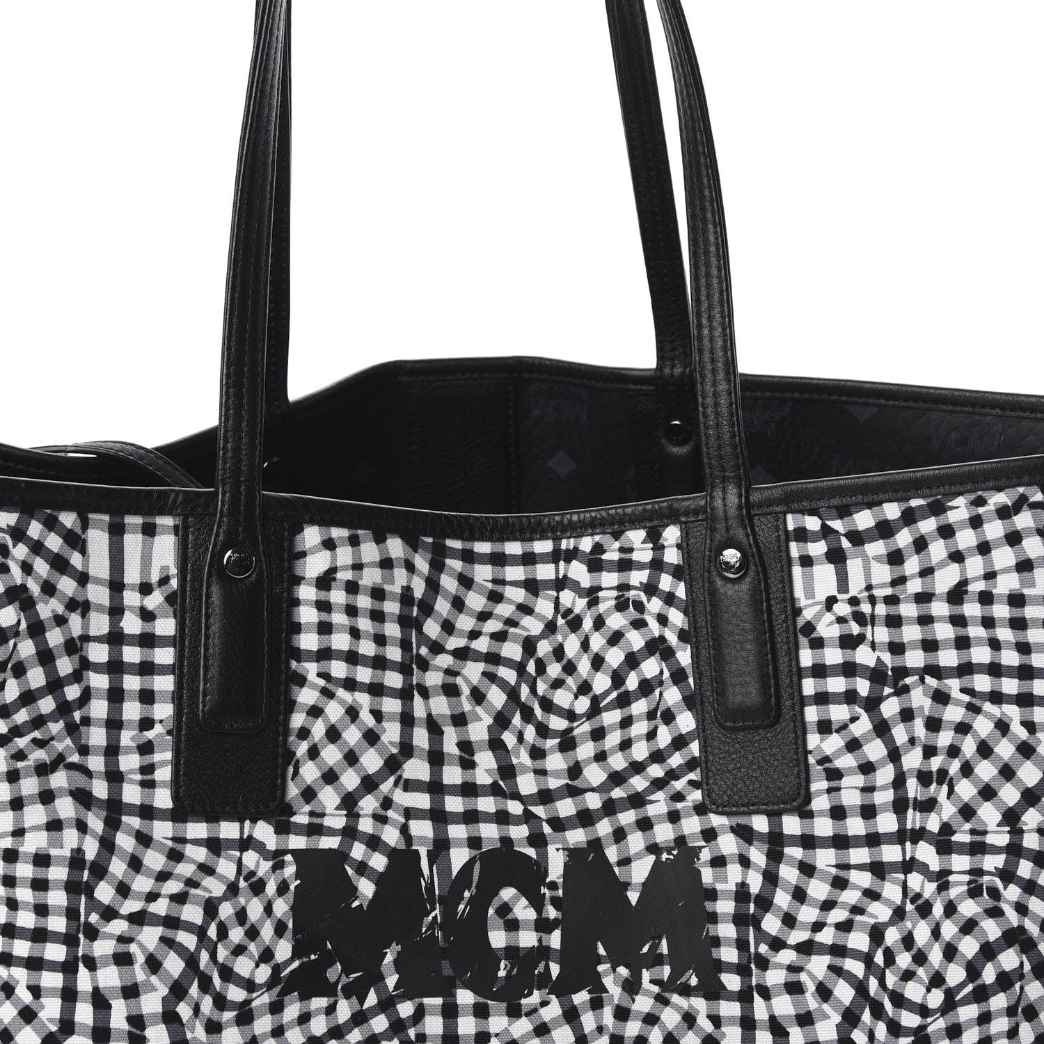 MCM Visetos Large Liz Reversible Shopper Tote Black 16 of 16