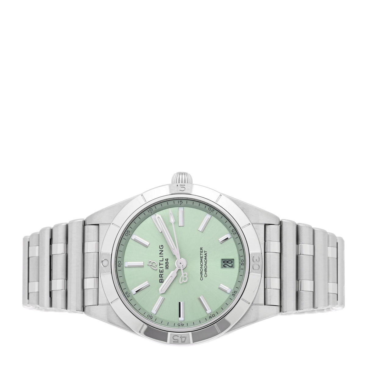 Stainless Steel 36mm Chronomat Automatic Watch Mint Green A10380