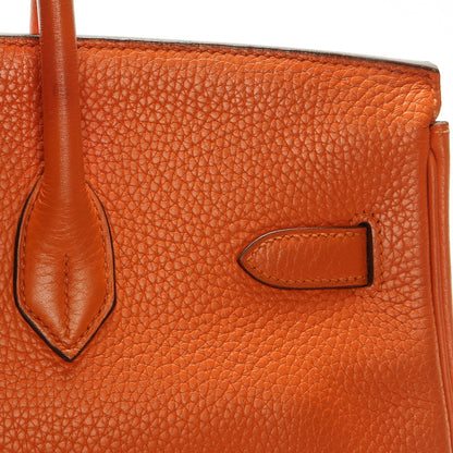 Hermes Taurillon Clemence Birkin 35 Orange 8 of 30