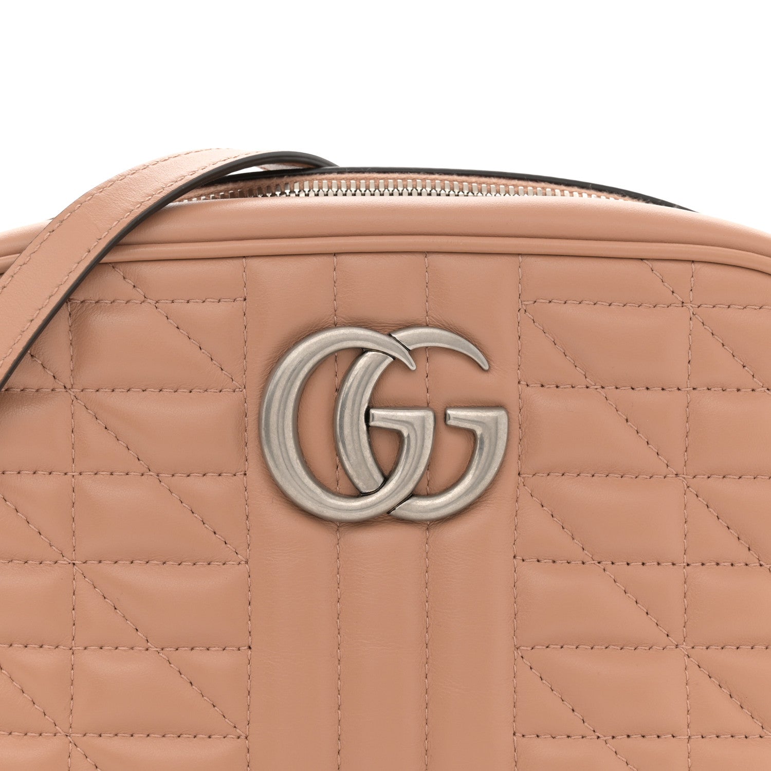 Gucci Calfskin Matelasse Aria Small GG Marmont Chain Shoulder Bag Camelia 8 of 12