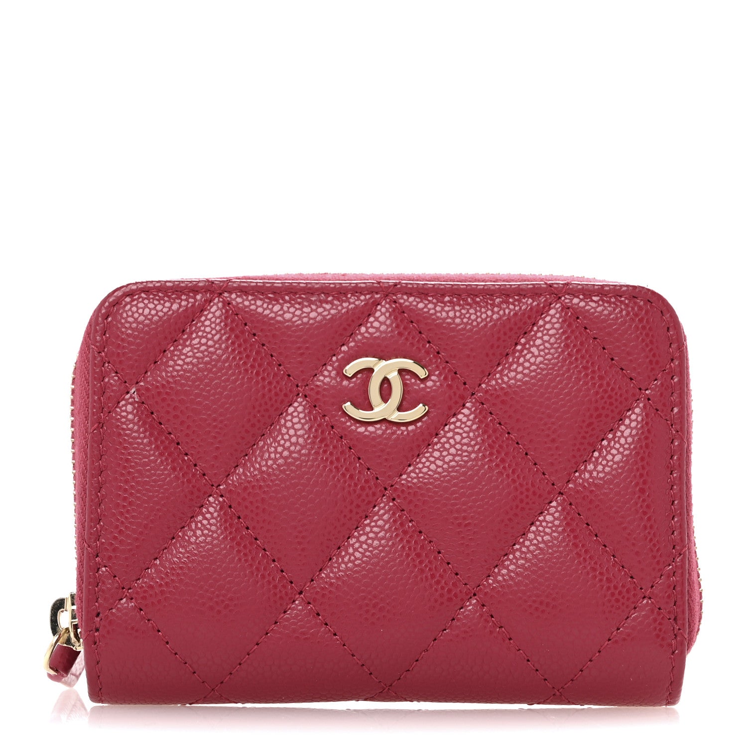 Chanel Caviar Quilted Zip Coin Purse Fuchsia 1 of 9