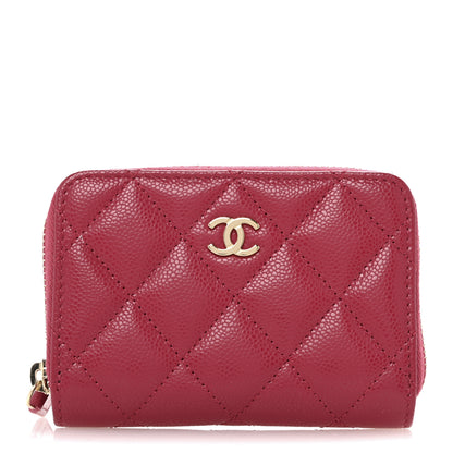Chanel Caviar Quilted Zip Coin Purse Fuchsia 1 of 9