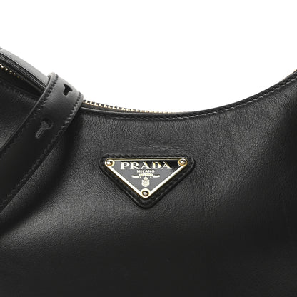 Prada Soft Calfskin Arque Shoulder Bag Black 7 of 9