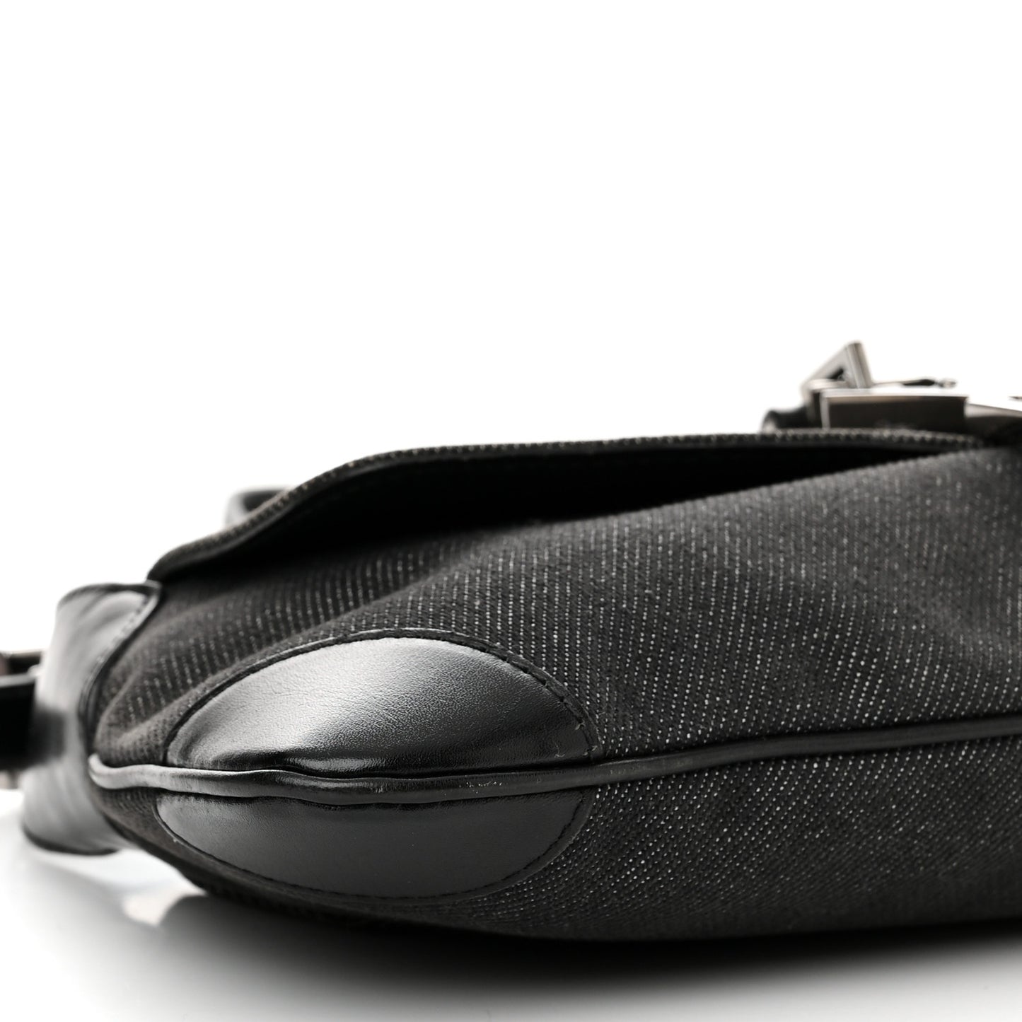 Denim Calfskin Small Jackie O Hobo Black