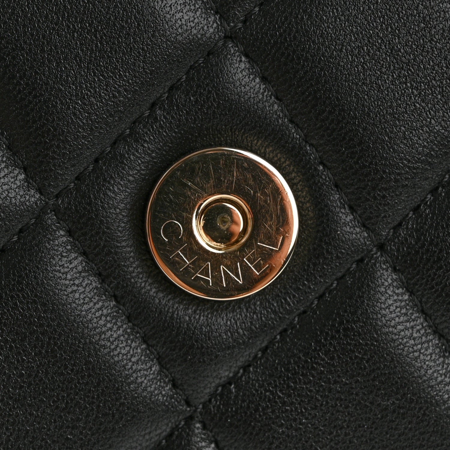 Chanel Lambskin Quilted Top Handle Flap Clutch With Chain Black 11 of 12
