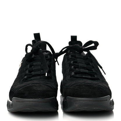 Chanel Suede Calfskin Mixed Fibers CC Sneakers 40 Black 2 of 10