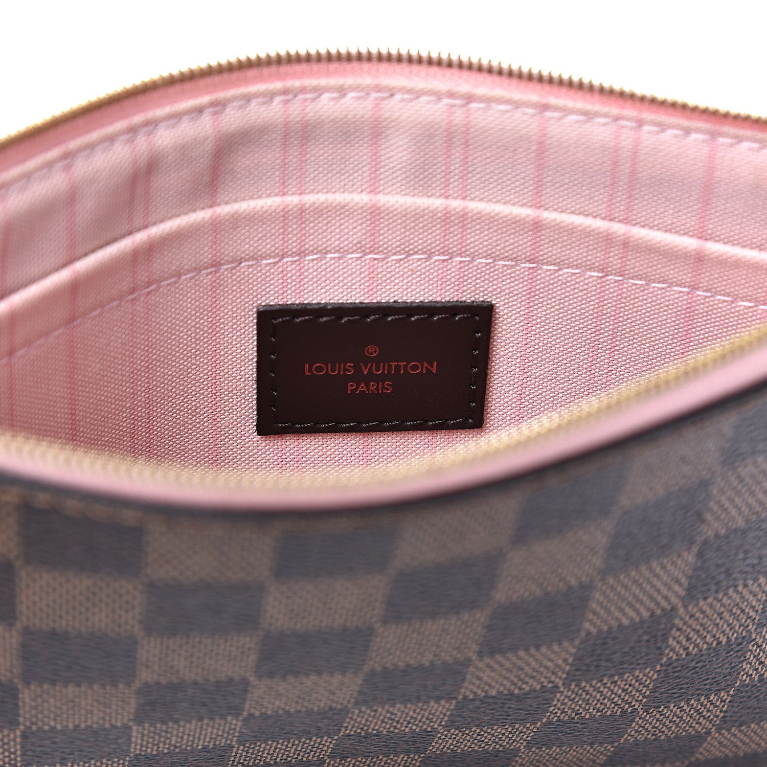 Louis Vuitton Damier Ebene Neverfull MM GM Pochette Rose Ballerine 6 of 9