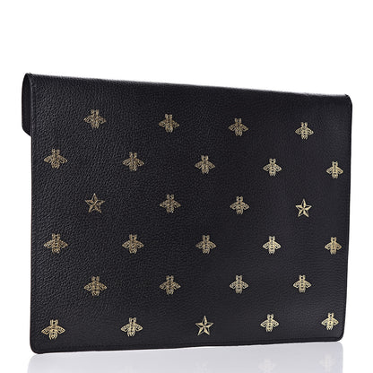 Gucci Grained Calfskin Bee Star Portfolio Black 3 of 7