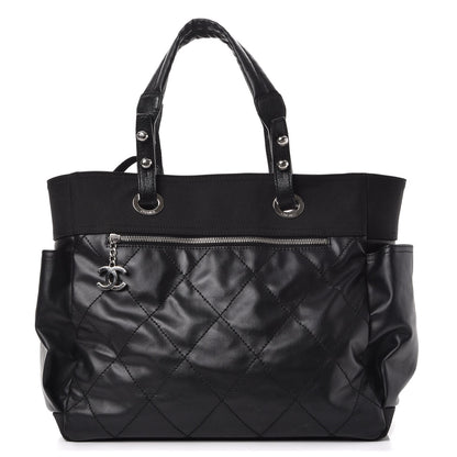 Chanel Coated Canvas Large Paris Biarritz Tote Black 1 of 15