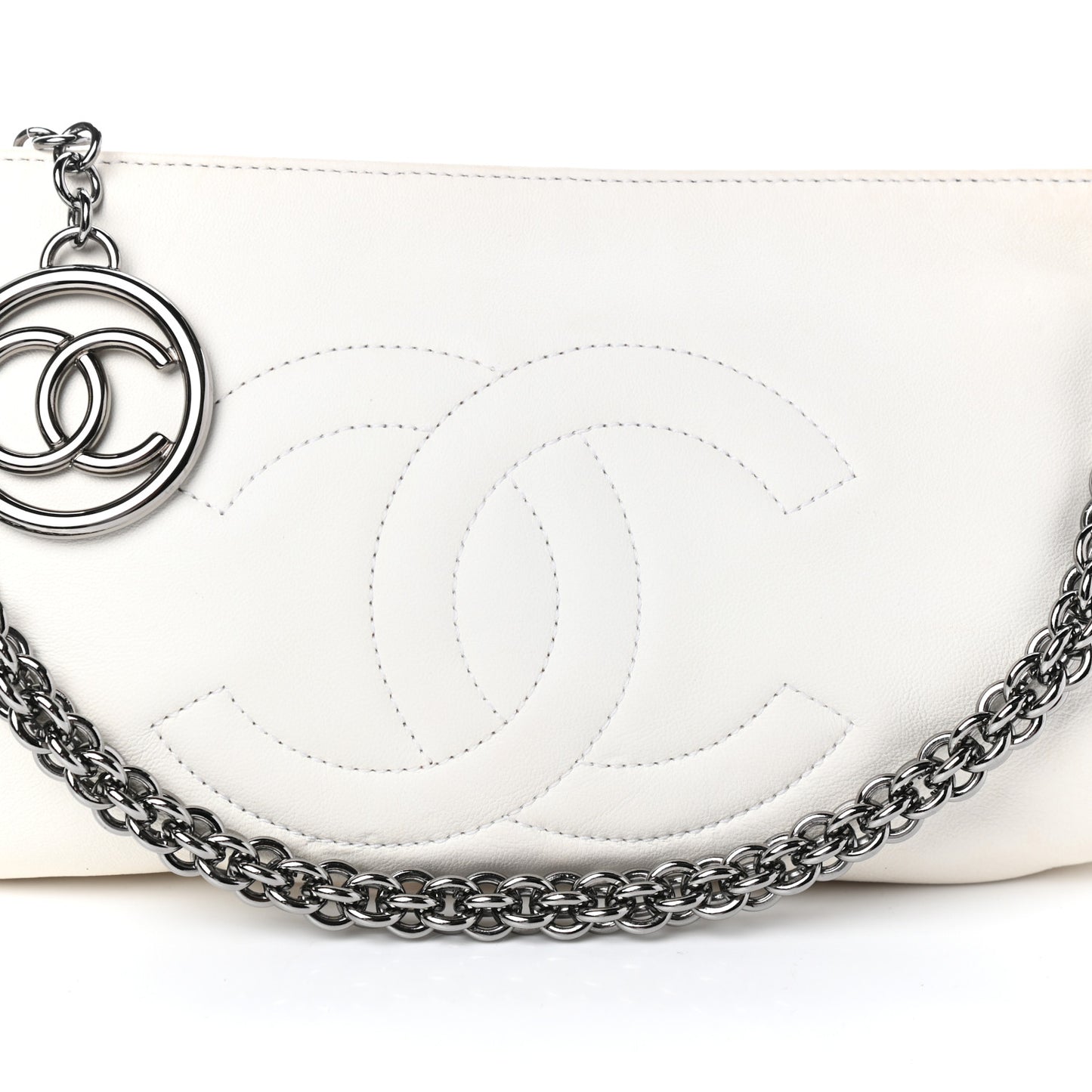 Lambskin Soft and Chain Pochette White