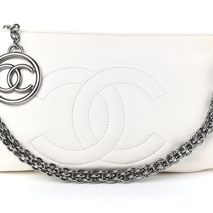 Chanel Lambskin Soft and Chain Pochette White 8 of 10