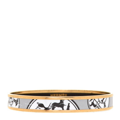 Hermes Enamel Printed Narrow Ex Libris Bracelet 65 1 of 6