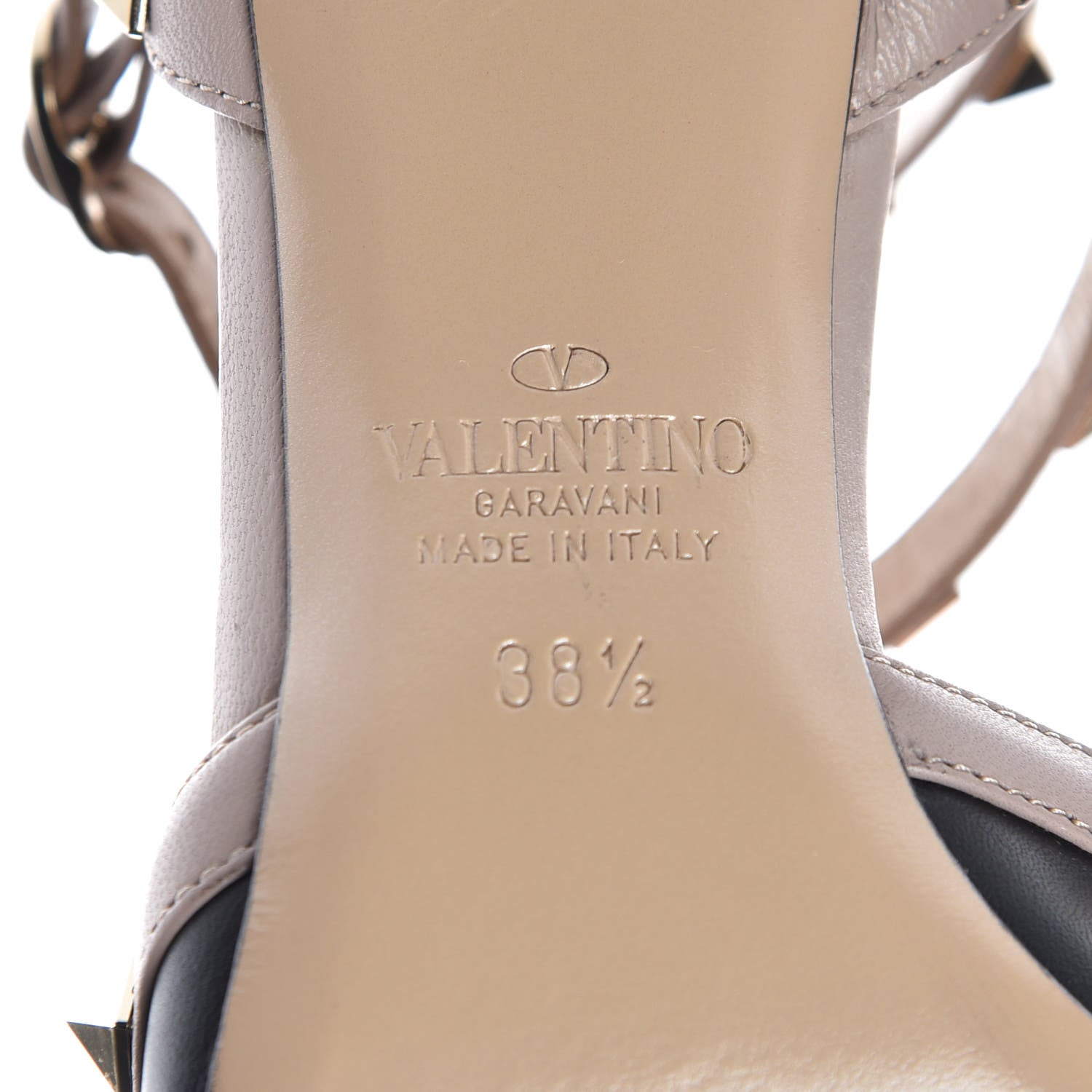 Valentino Garavani Calfskin Nappa Rockstud Ankle Strap 65mm Pumps 38.5 Black Poudre 7 of 10