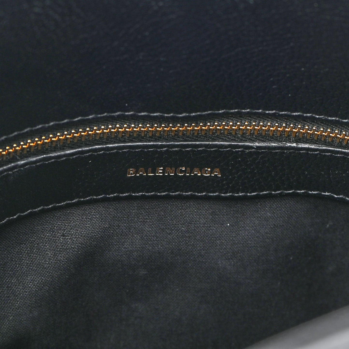 Grained Calfskin Logo S Ville Top Handle Bag Black White