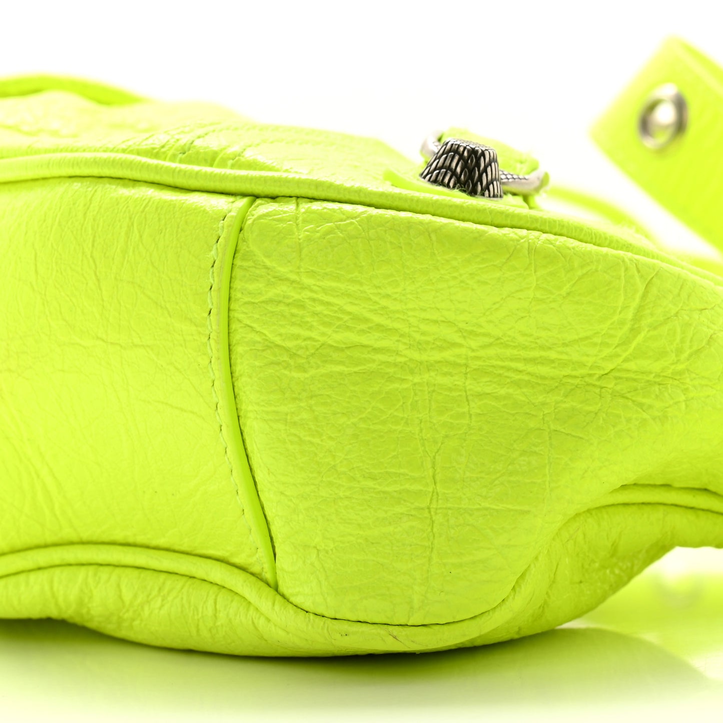 Agneau Arena Le Cagole Shoulder Bag XS Fluo Yellow