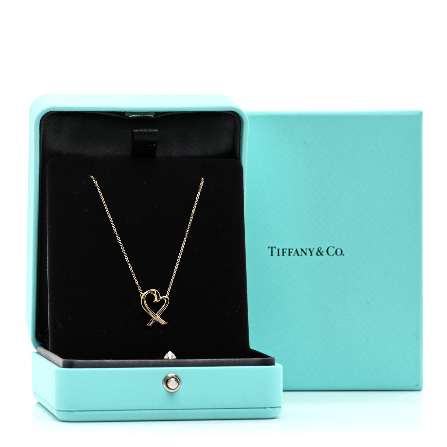 18K Yellow Gold Small Paloma Picasso Loving Heart Pendant Necklace