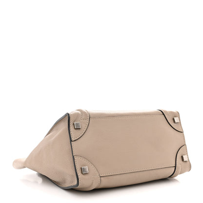 Celine Drummed Calfskin Micro Luggage Dune 4 of 14