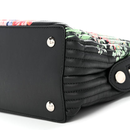 Fendi Calfskin Trapuntata Floral Small DotCom Click Chain Satchel Black Multicolor 11 of 11